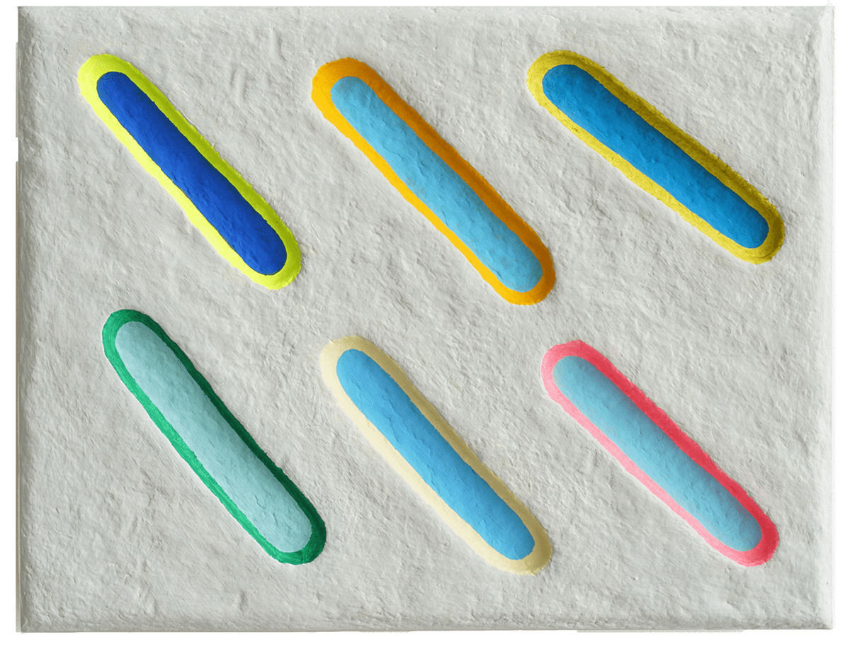 6 long oval forms on a light grey background