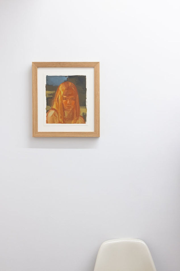 white wall with painting by Rachel Gregor