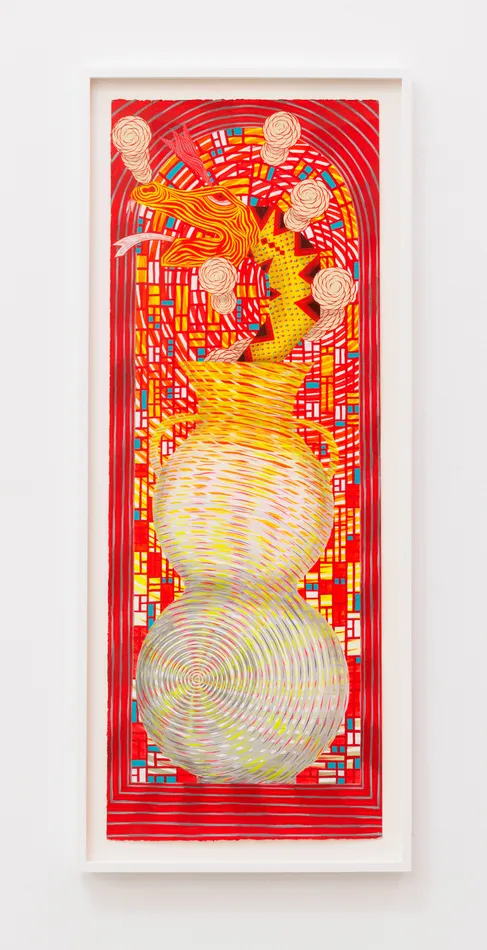 Andrew Schoultz - painting of snake in vase