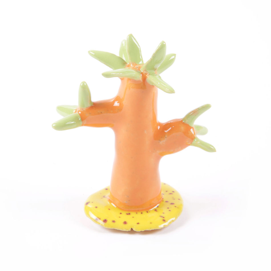 miniature ceramic sculpture of prehistoric williamsonia plant