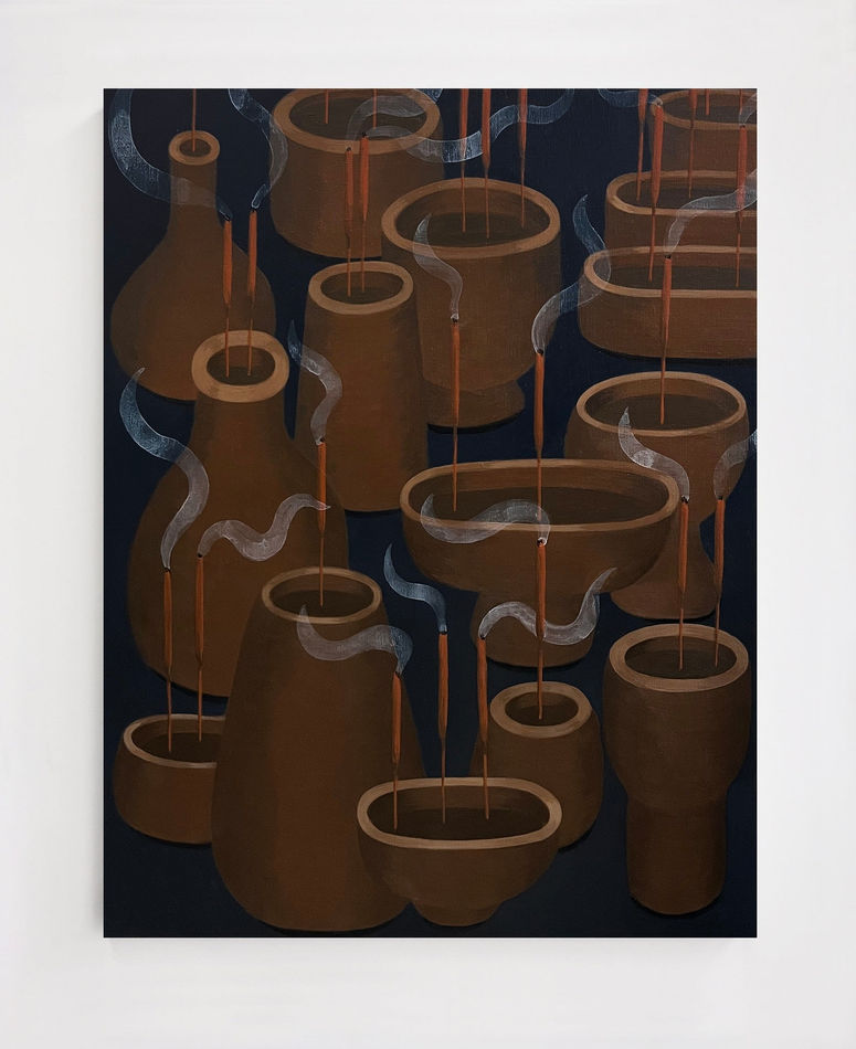 Crys Yin's painting of vases in dark colors
