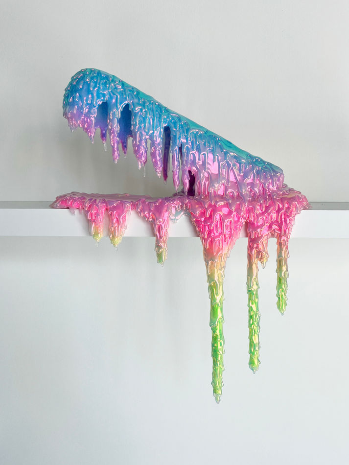 Dripping sculpture with rainbow gradient by Dan Lam