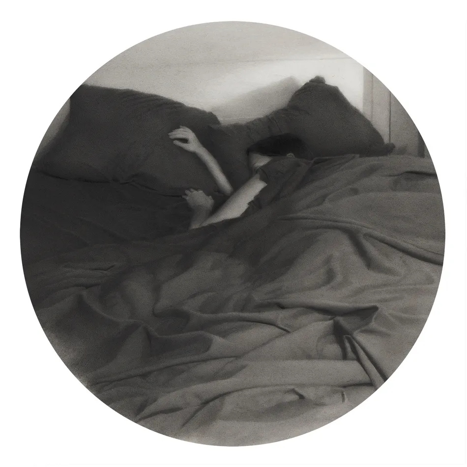 Drawing of a figure in bed by Zachary Oldenkamp