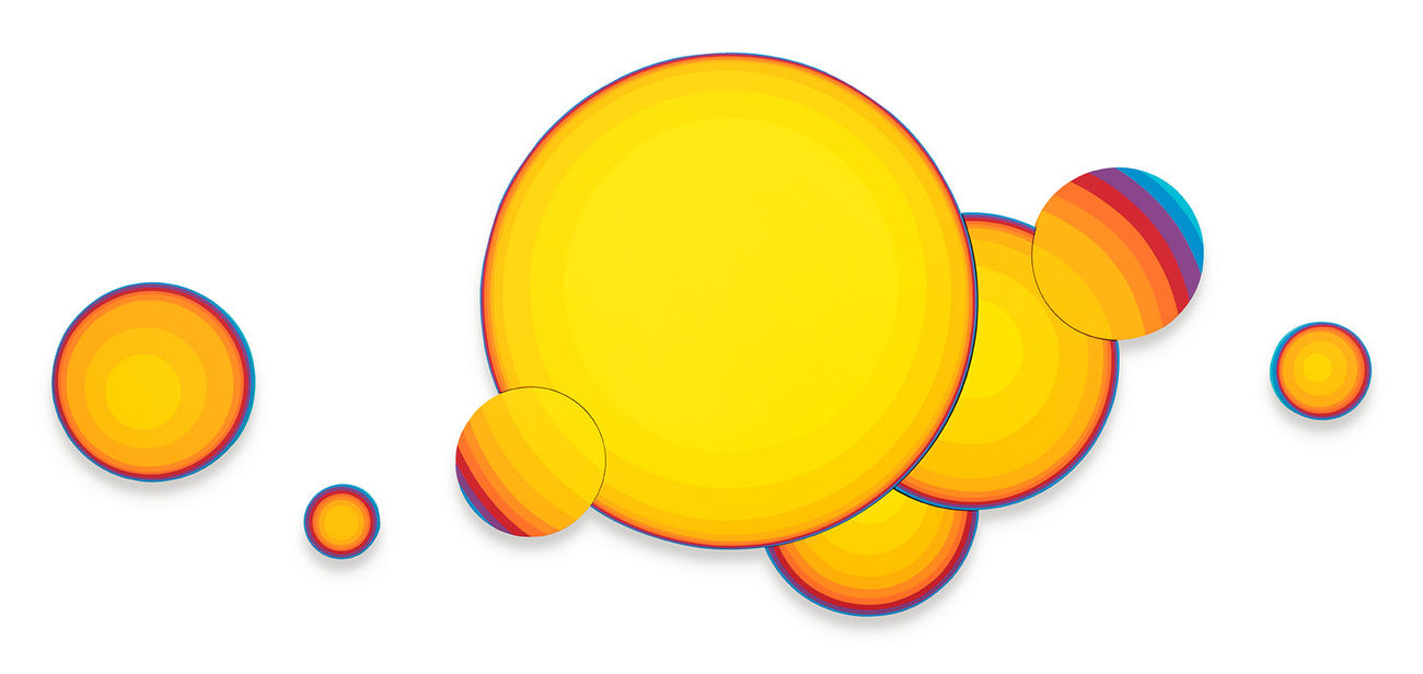 Jan Kaláb multiple circles with yellow gradient