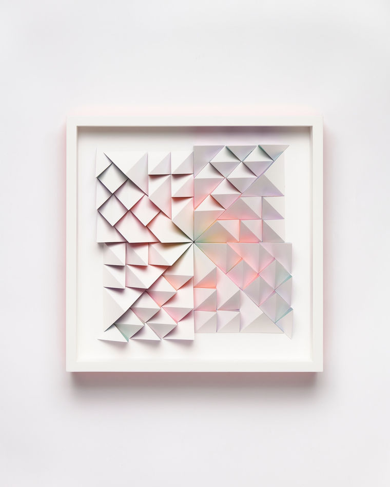 wooden wall sculpture with rainbow colors