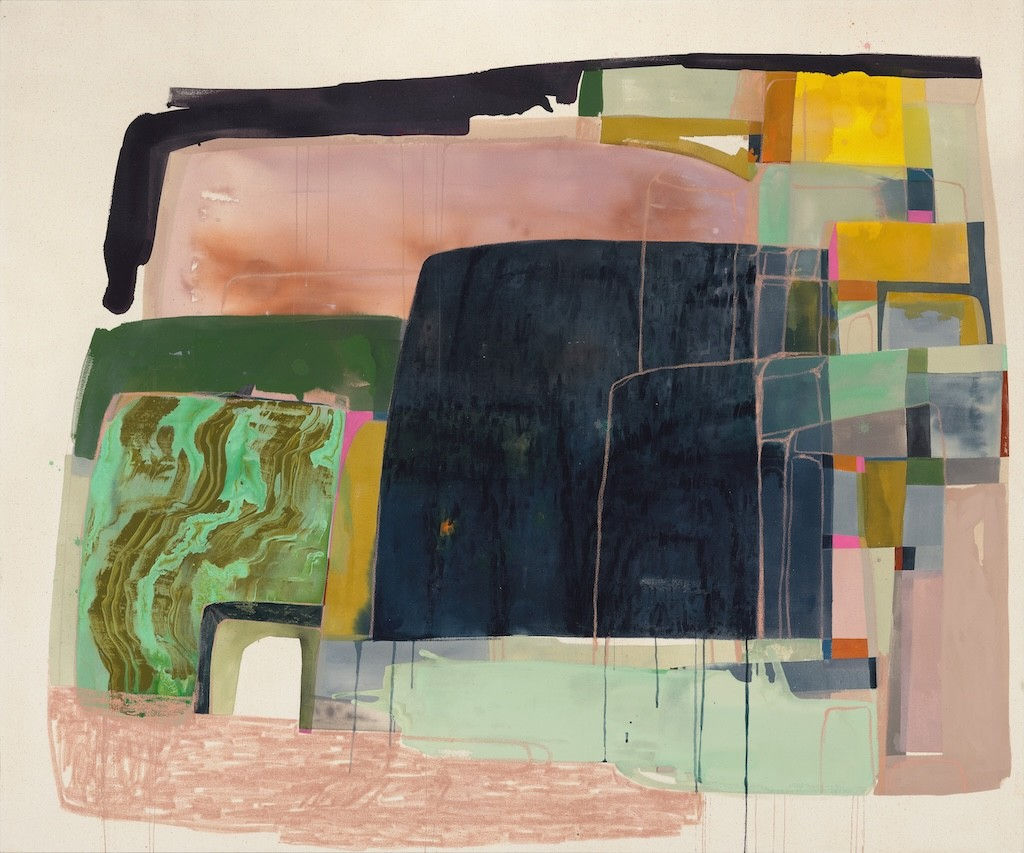 Abstract painting of colorful rectangular shapes