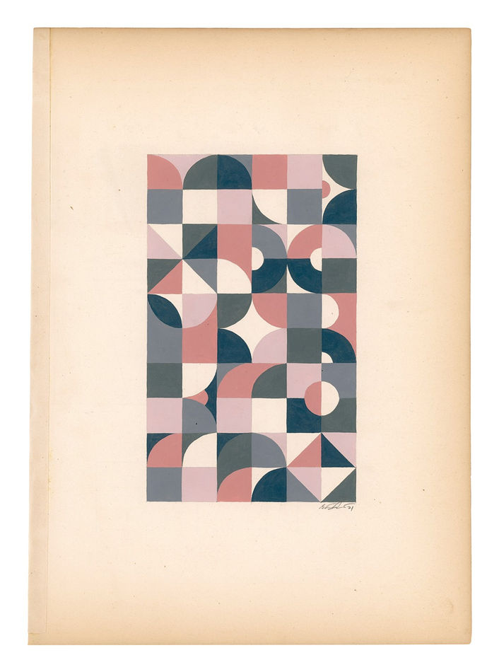 Scott Albrecht framed work on paper geometric pattern