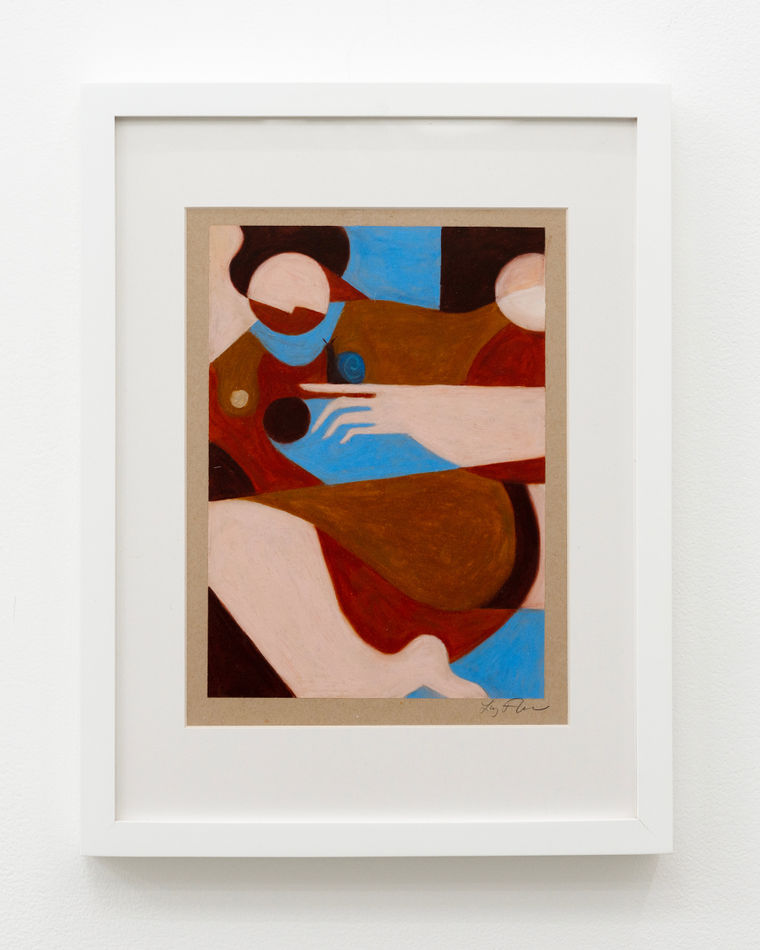 Abstract painting of a woman holding a snail on her finger