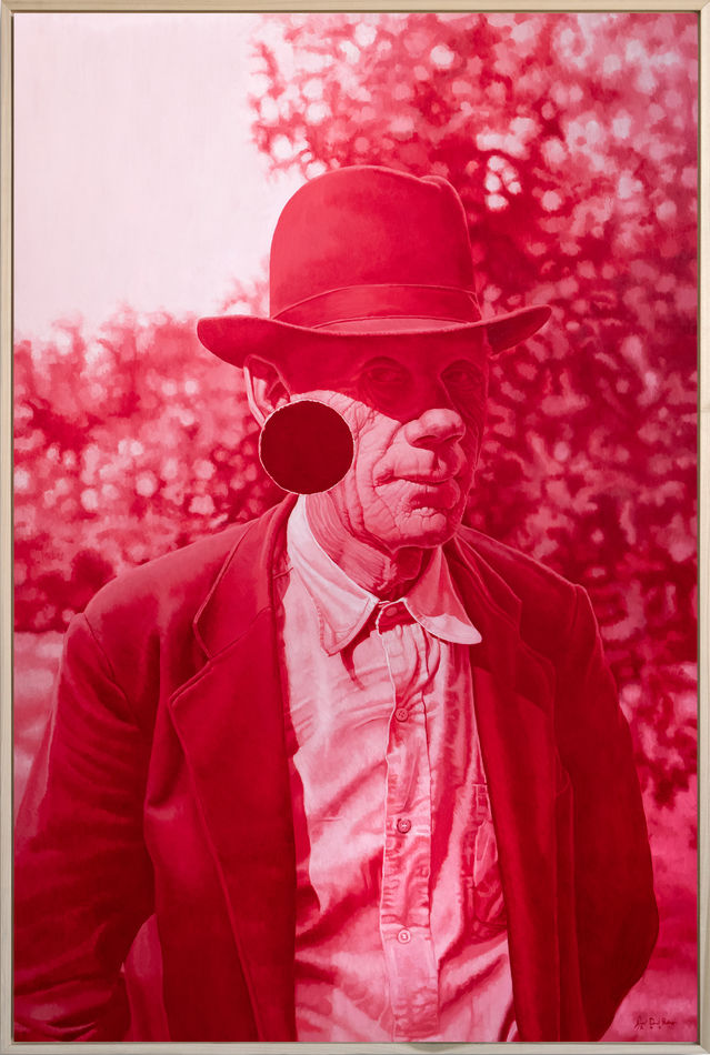 Joel Daniel Phillips red oil painting of man