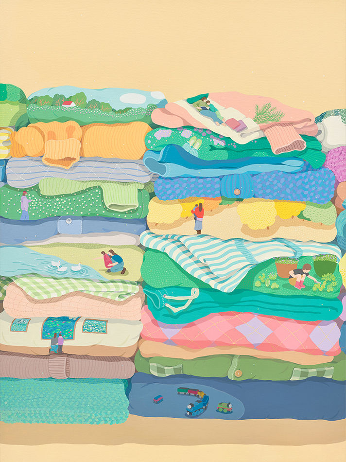 Detail section of dear moments tryptich by Danym Kwon