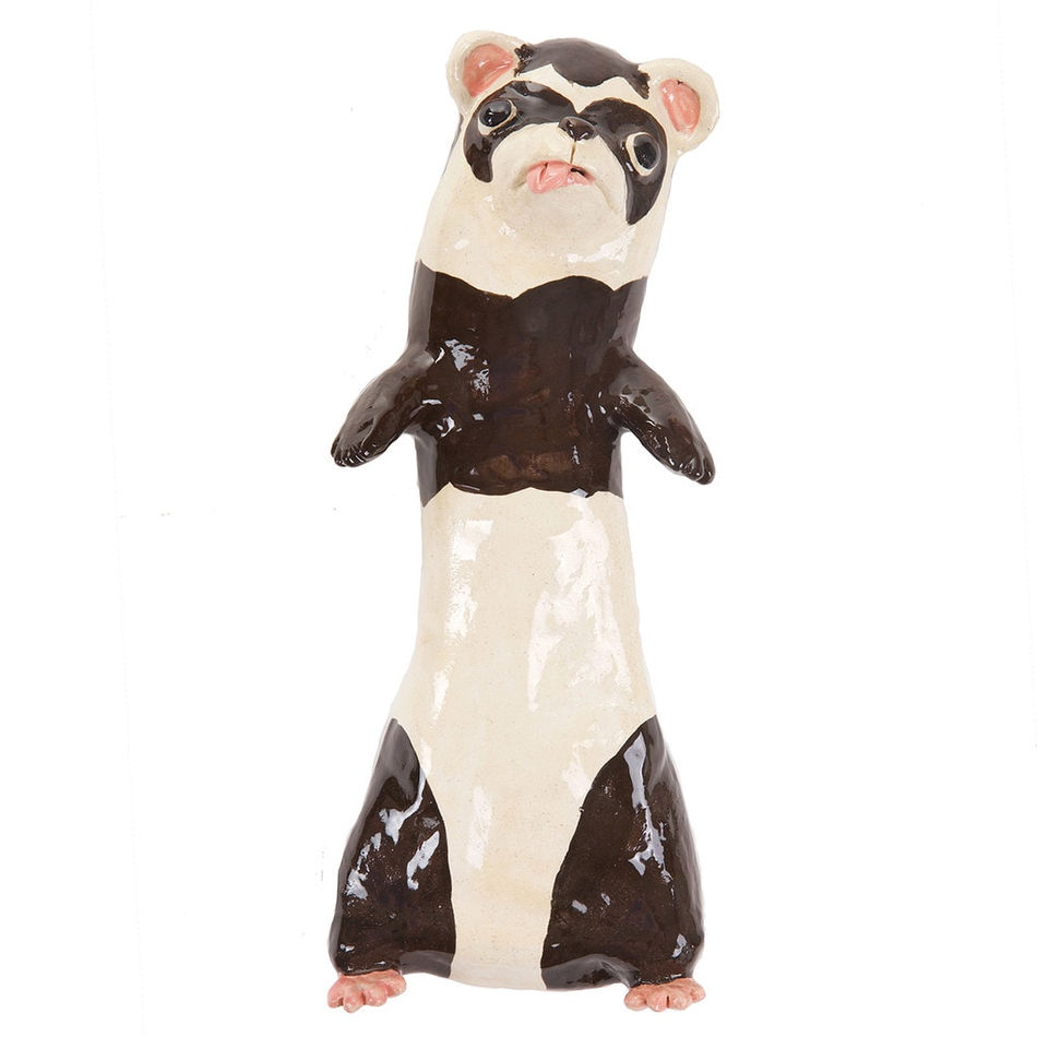 Katie Kimmel's ceramic sculpture of a ferret