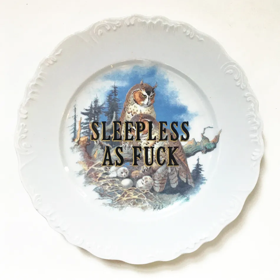 Vintage plate with the words 