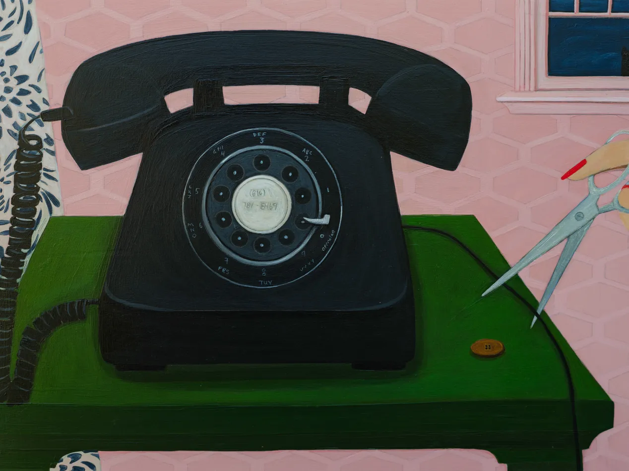 Painting by Angela Burson of an analog phone