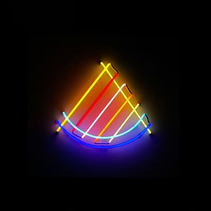 neon lit slice shape