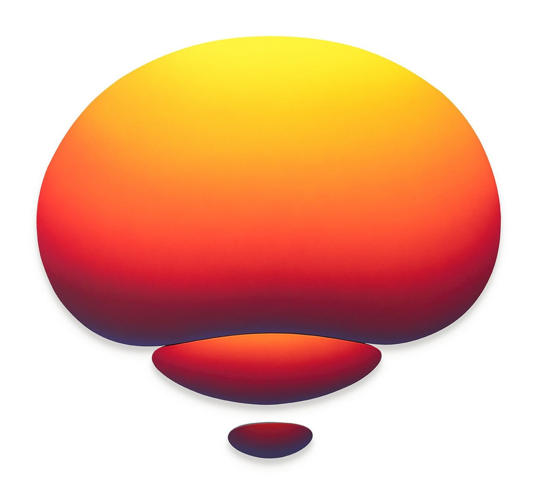 Jan Kaláb three circular objects with gradient from yellow to deep purple