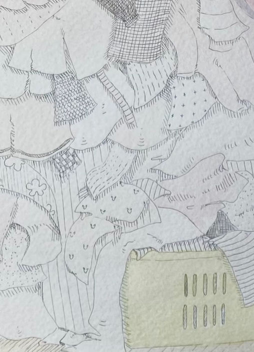 detail image on a pile of laundry