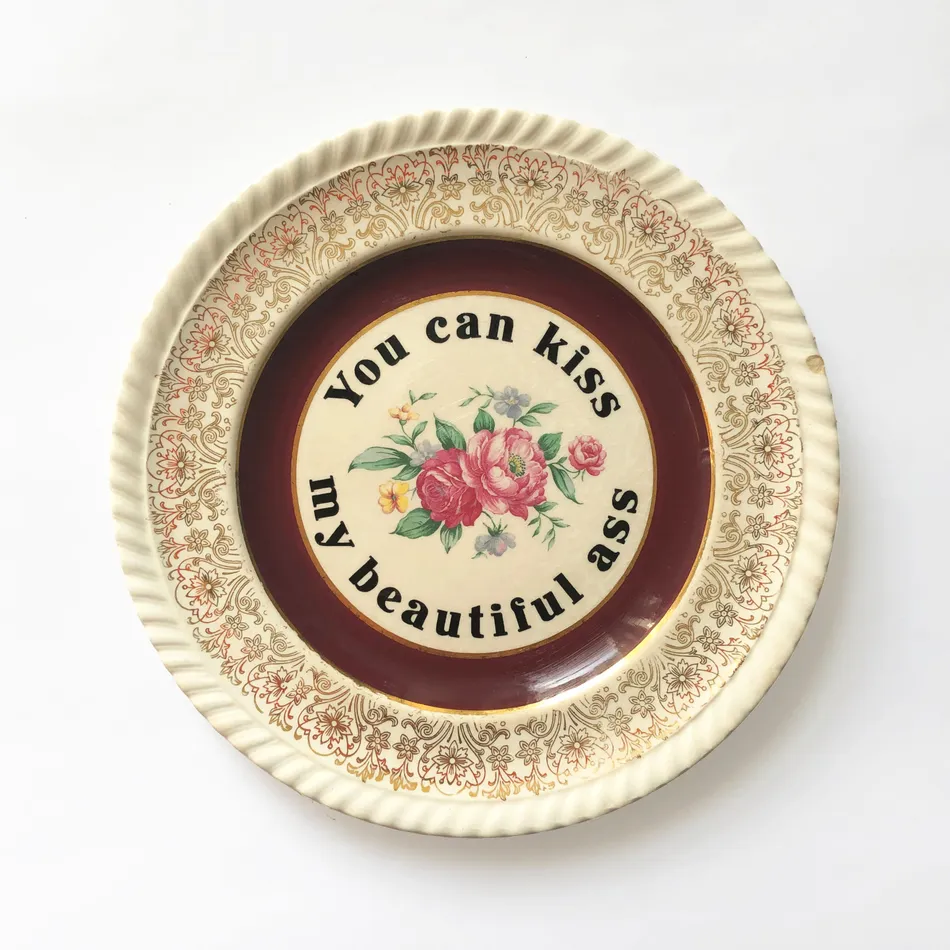 Vintage plate with the words 