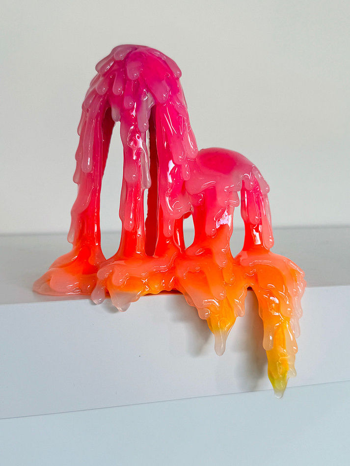 abstract brightly colored dripping sculpture by Dan Lam