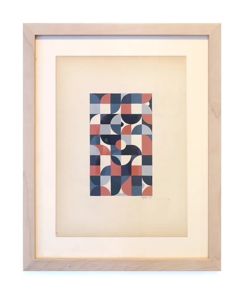 Scott Albrecht framed work on paper geometric pattern