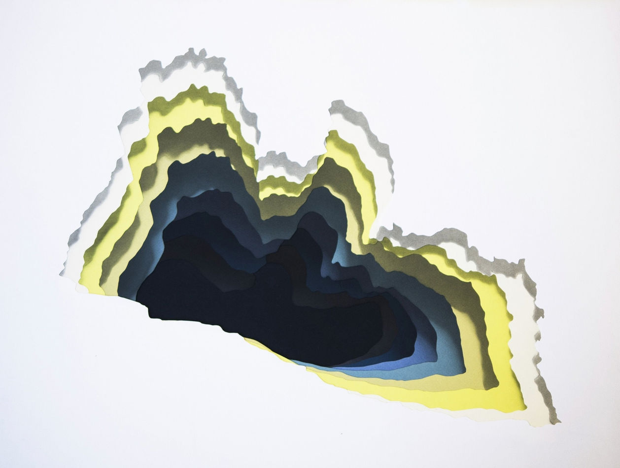 1010 abstract painting yellow detail