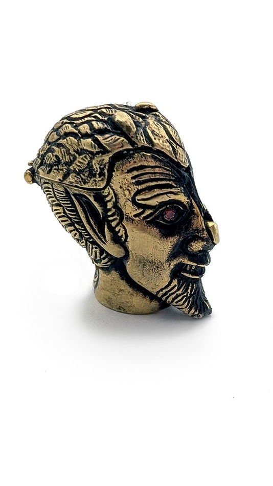 hand-cut watercolor collage in rare antique solid brass vesta match safe by Shannon Taylor