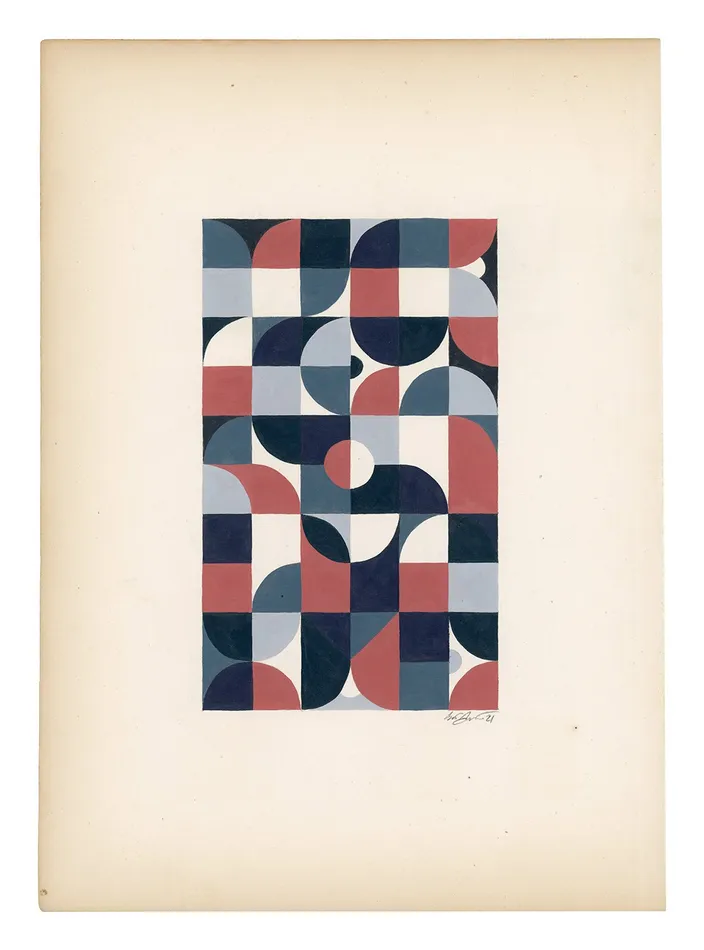 Scott Albrecht framed work on paper geometric pattern