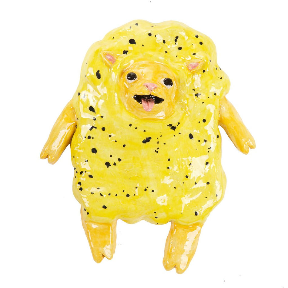 Katie Kimmel's ceramic sculpture of a sheep that looks like popcorn