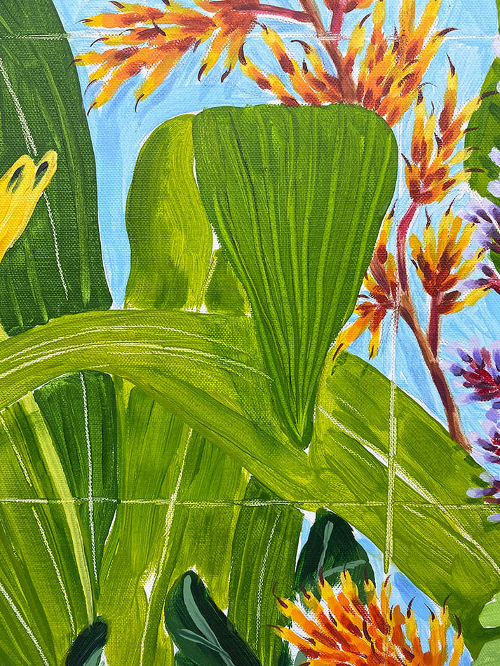 Natalia Juncadella painting of tropical plants detail