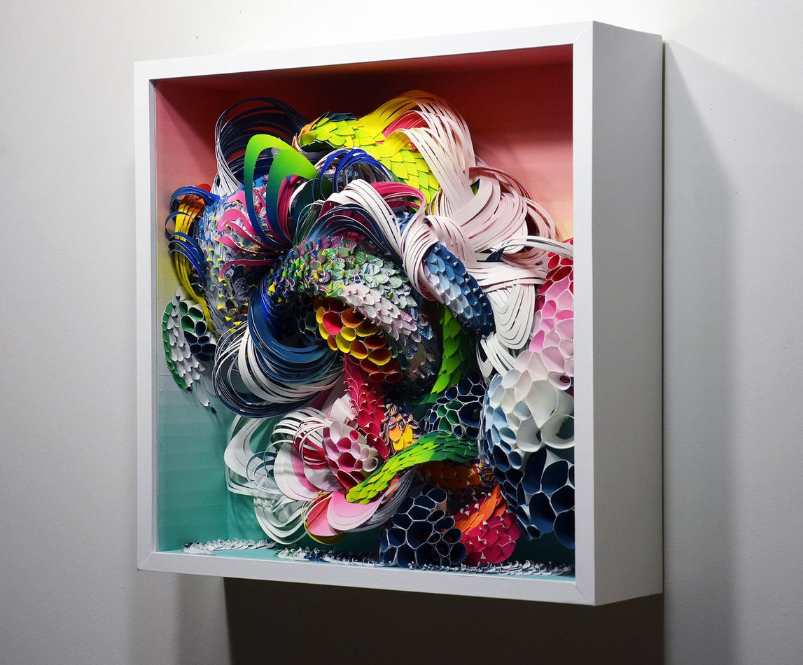 Crystal Wagner colorful biomorphic paper sculpture