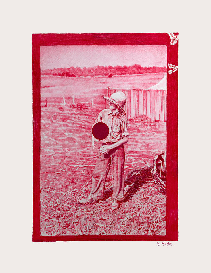 Joel Daniel Phillips red pencil drawing