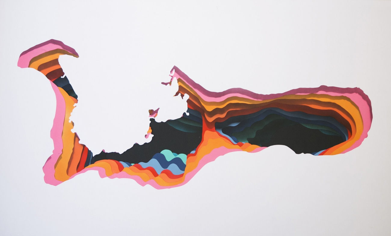 1010 abstract painting orange detail