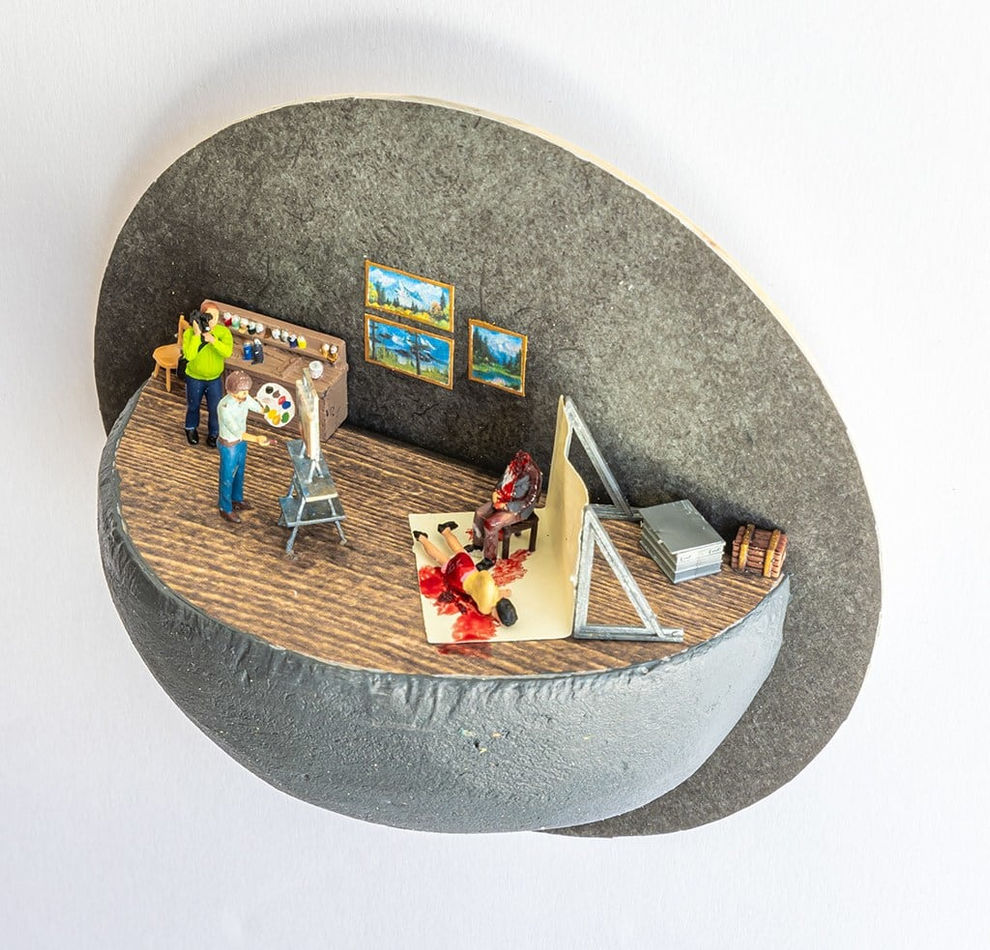 side angle of artwork