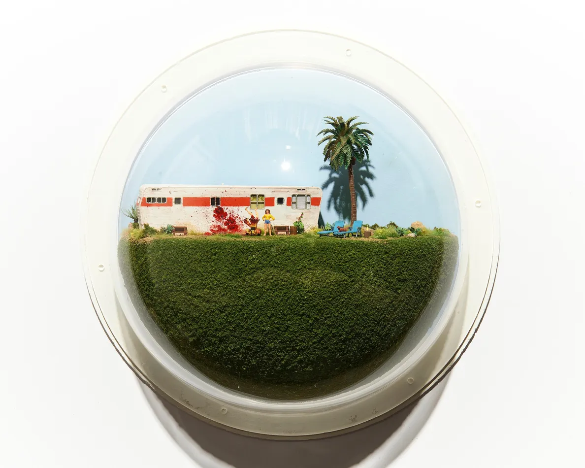 Abigail Goldman's sculpture of a murder in a bedroom Abigail Goldman's sculpture of a murder in a RV