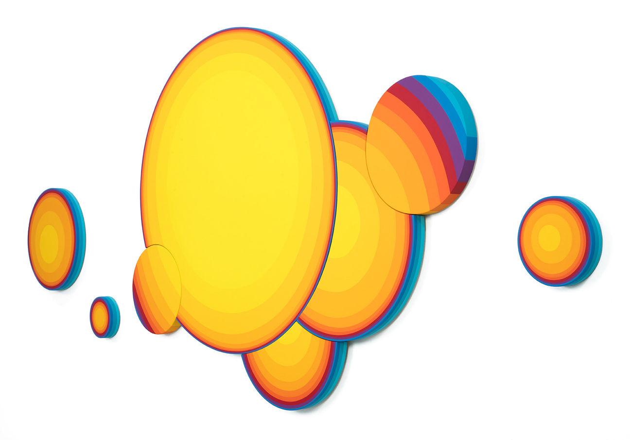 Jan Kaláb side view of multiple circles with yellow gradient