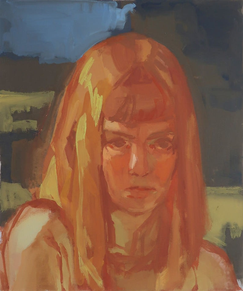 portrait of a girl staring at something past the viewer