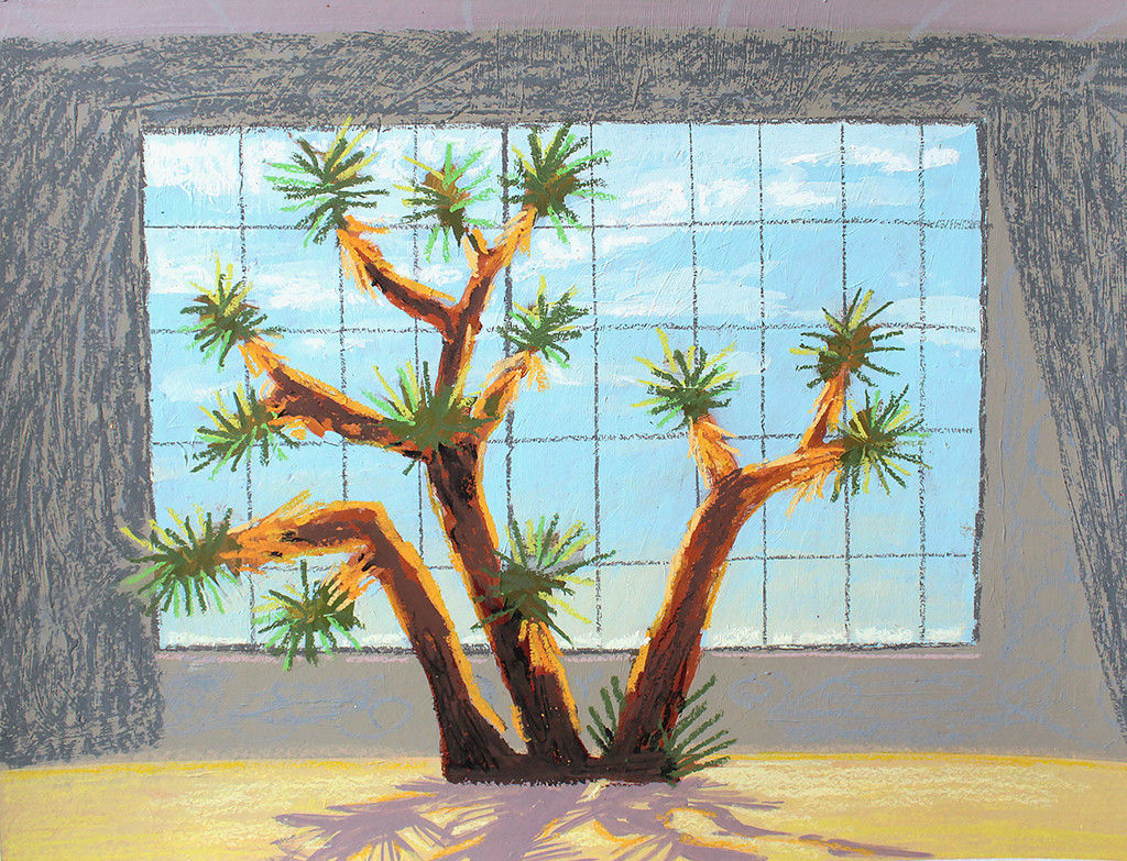 painting of a Joshua Tree in a window by Nicholas Bono Kennedy