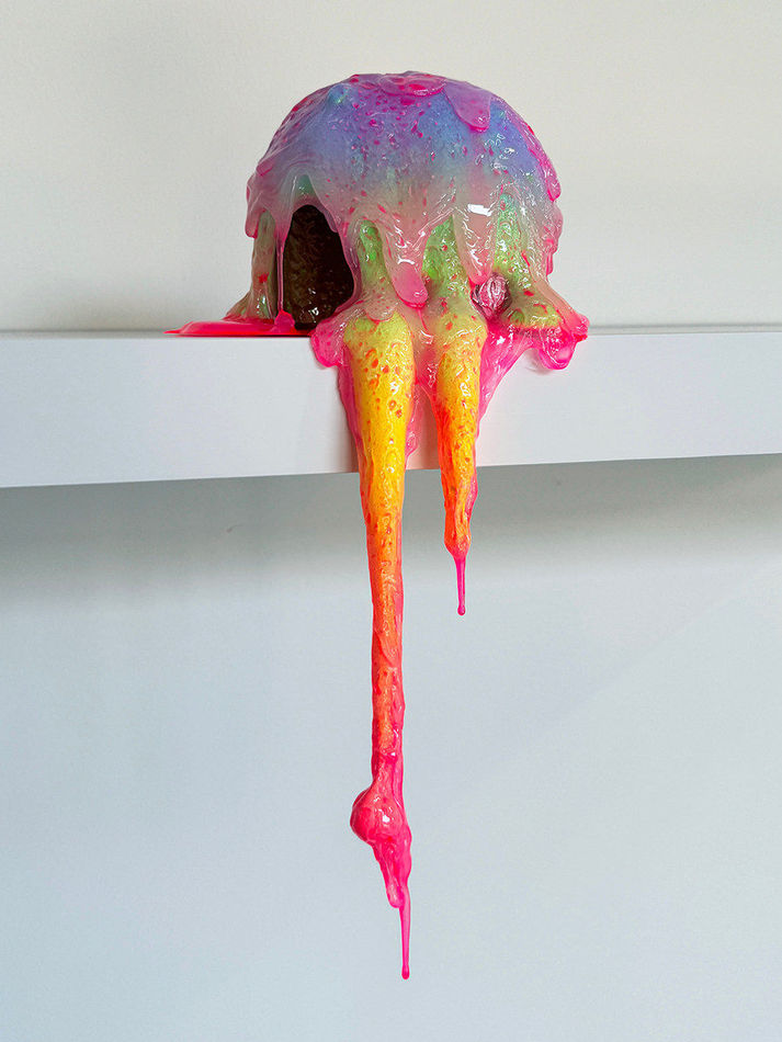 abstract brightly colored dripping sculpture by Dan Lam