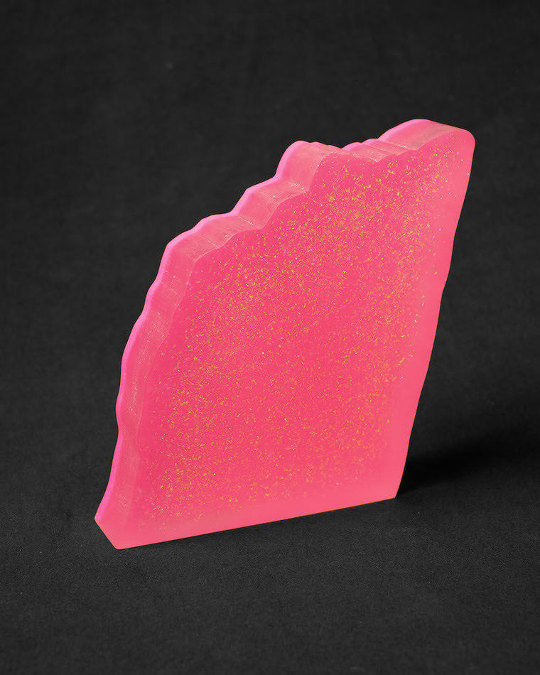 Rachel Strum resin neon sculpture abstract - bright pink