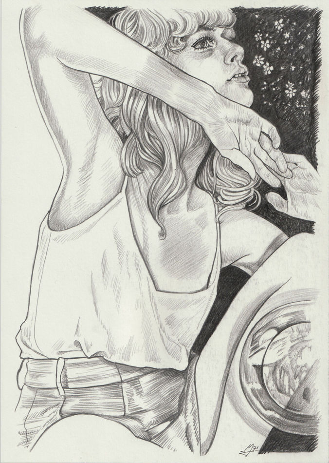 Martine Johanna, Stargazing (drawing), 2021