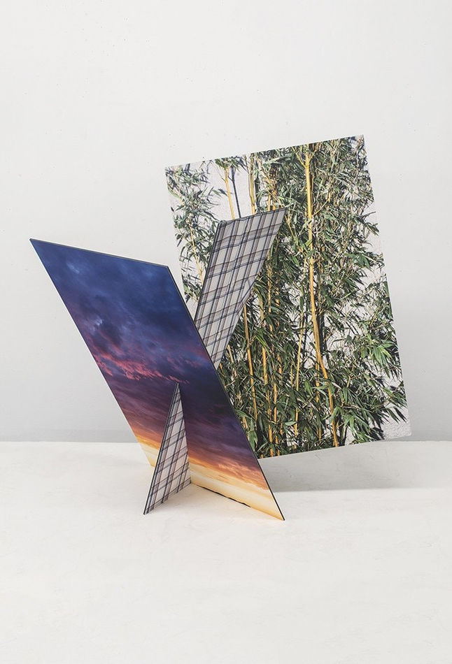 Dan Swindel abstract sculpture with plaid