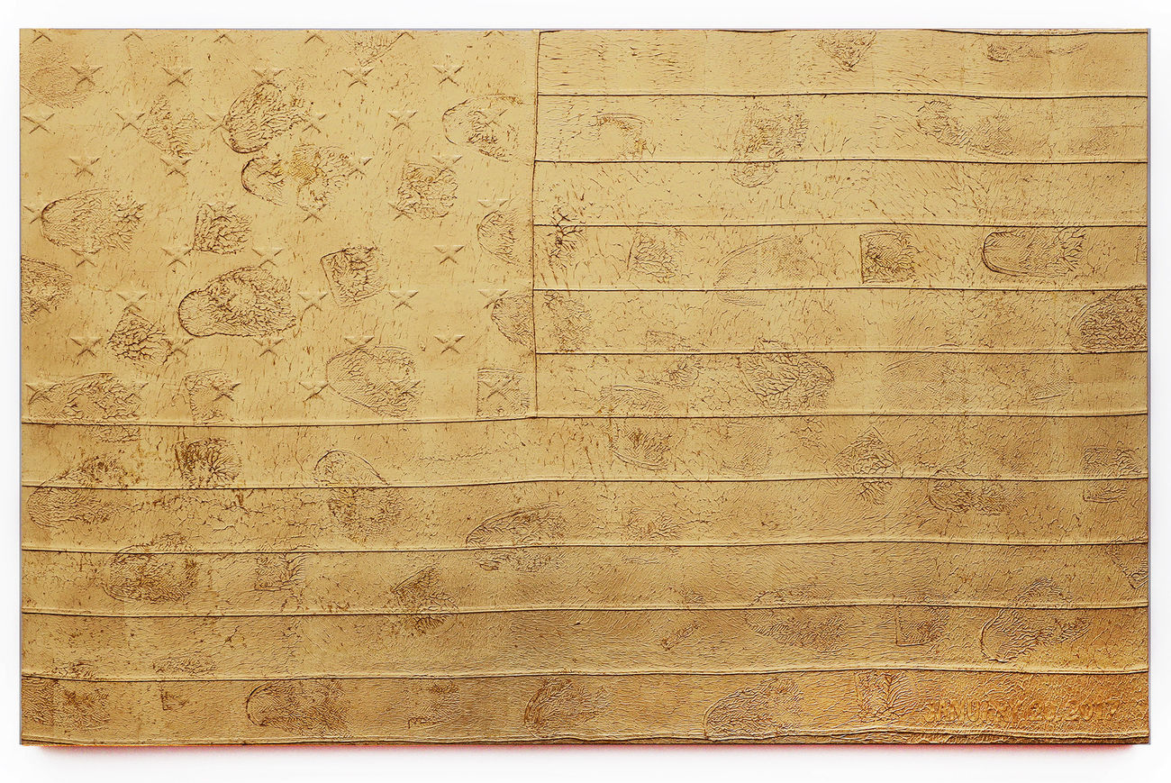 Andrew Schoultz - golden american flag