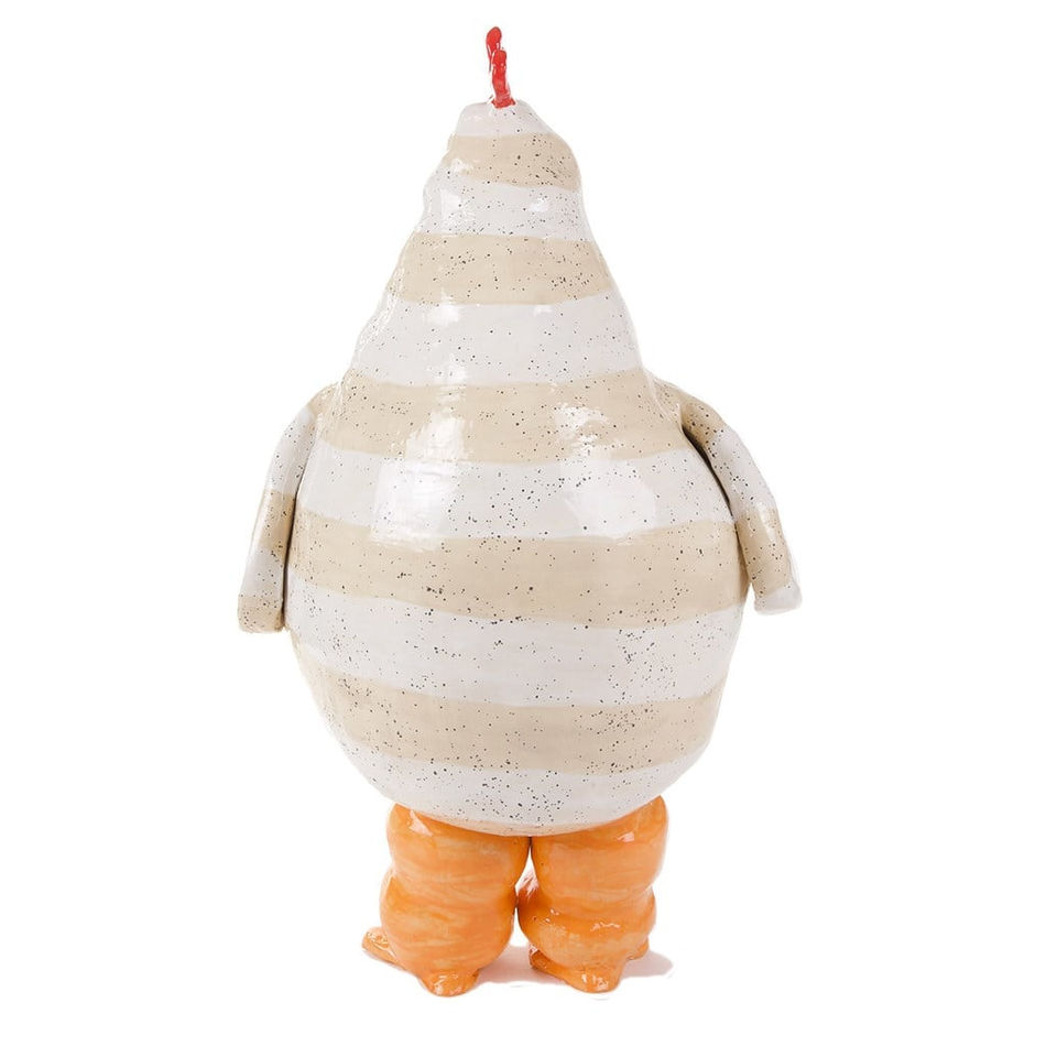 Katie Kimmel's ceramic sculpture of a chicken