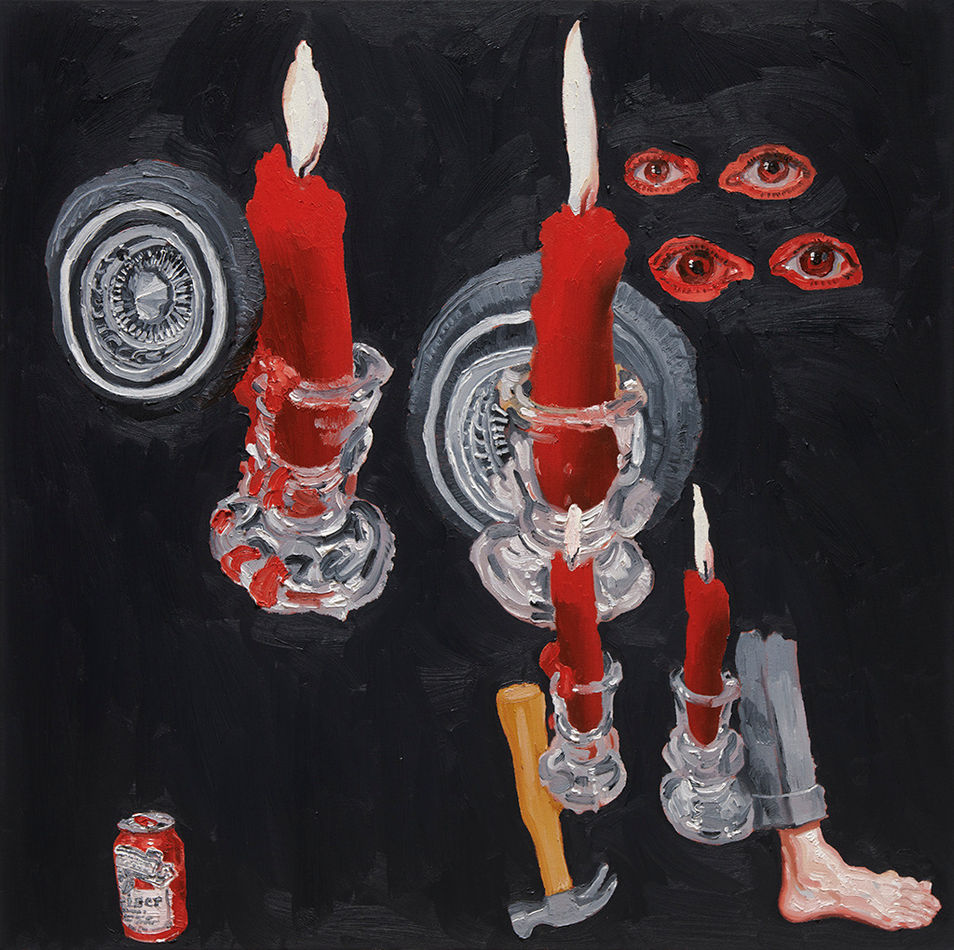 Emilio Villalba objects painting