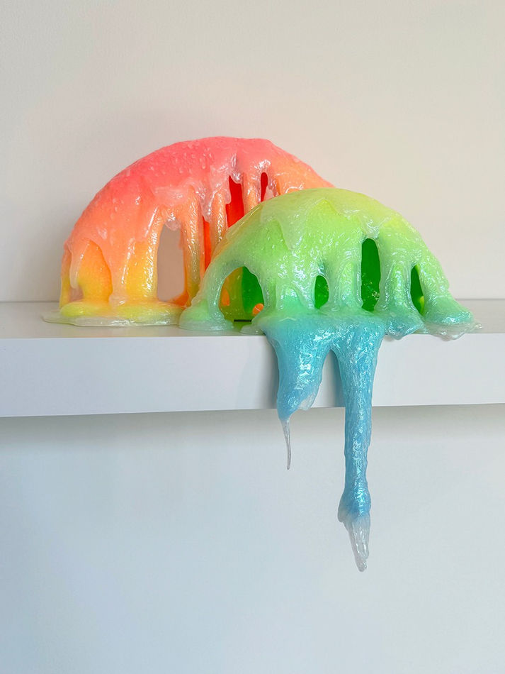 abstract brightly colored dripping sculpture by Dan Lam
