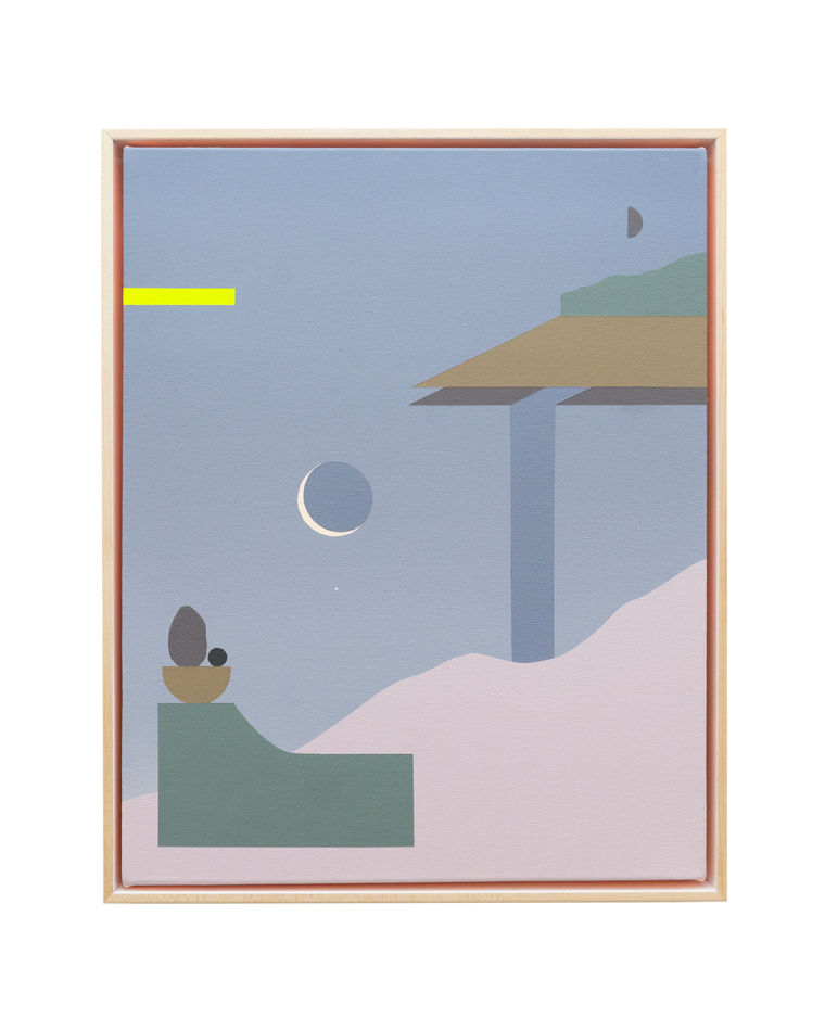 Madeleine Tonzi painting of abstracted desert landscape in dusk pastel tones