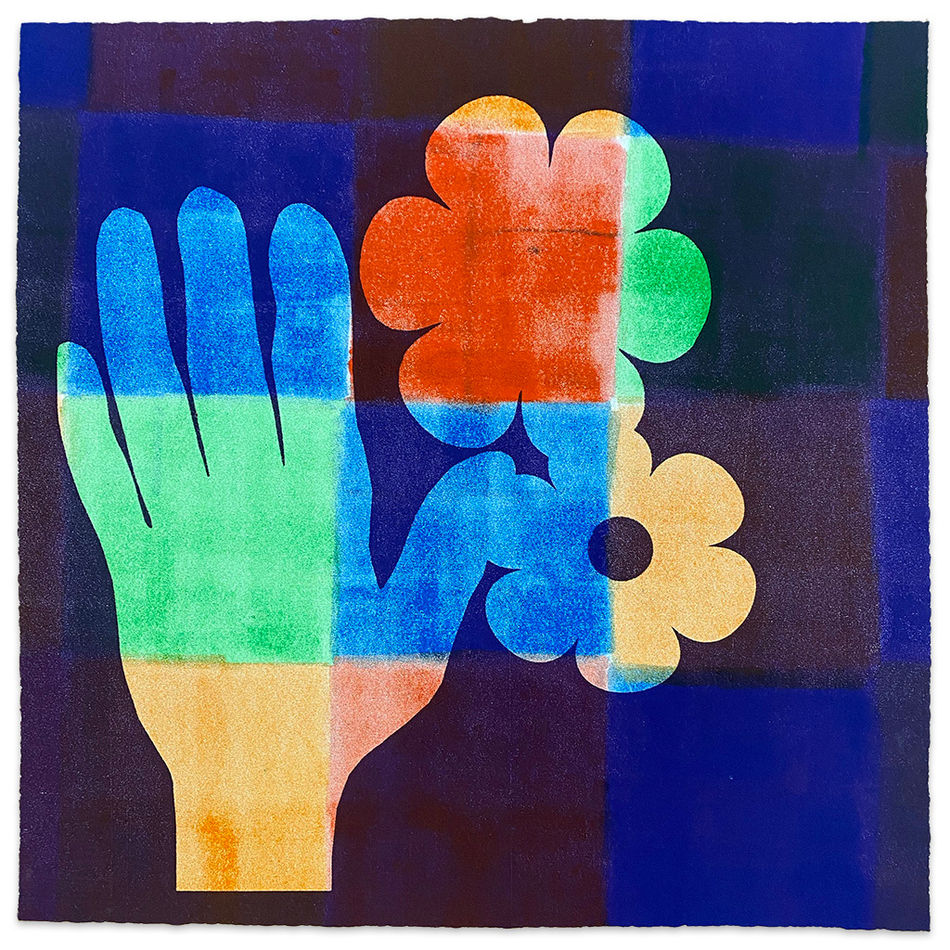 Karen Lederer hand floral monoprint