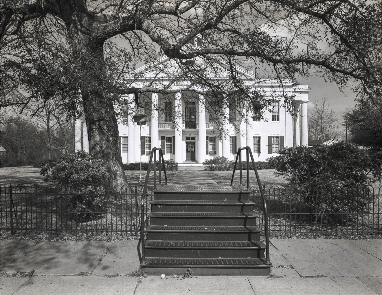 Old Hinds County Courthouse with "Cow Step", MS 19, Raymond, MS, 1976