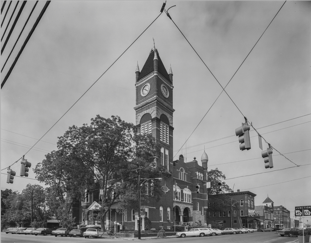 Terrell County Courthouse from NW, US 82, Dawson, GA, 1976
