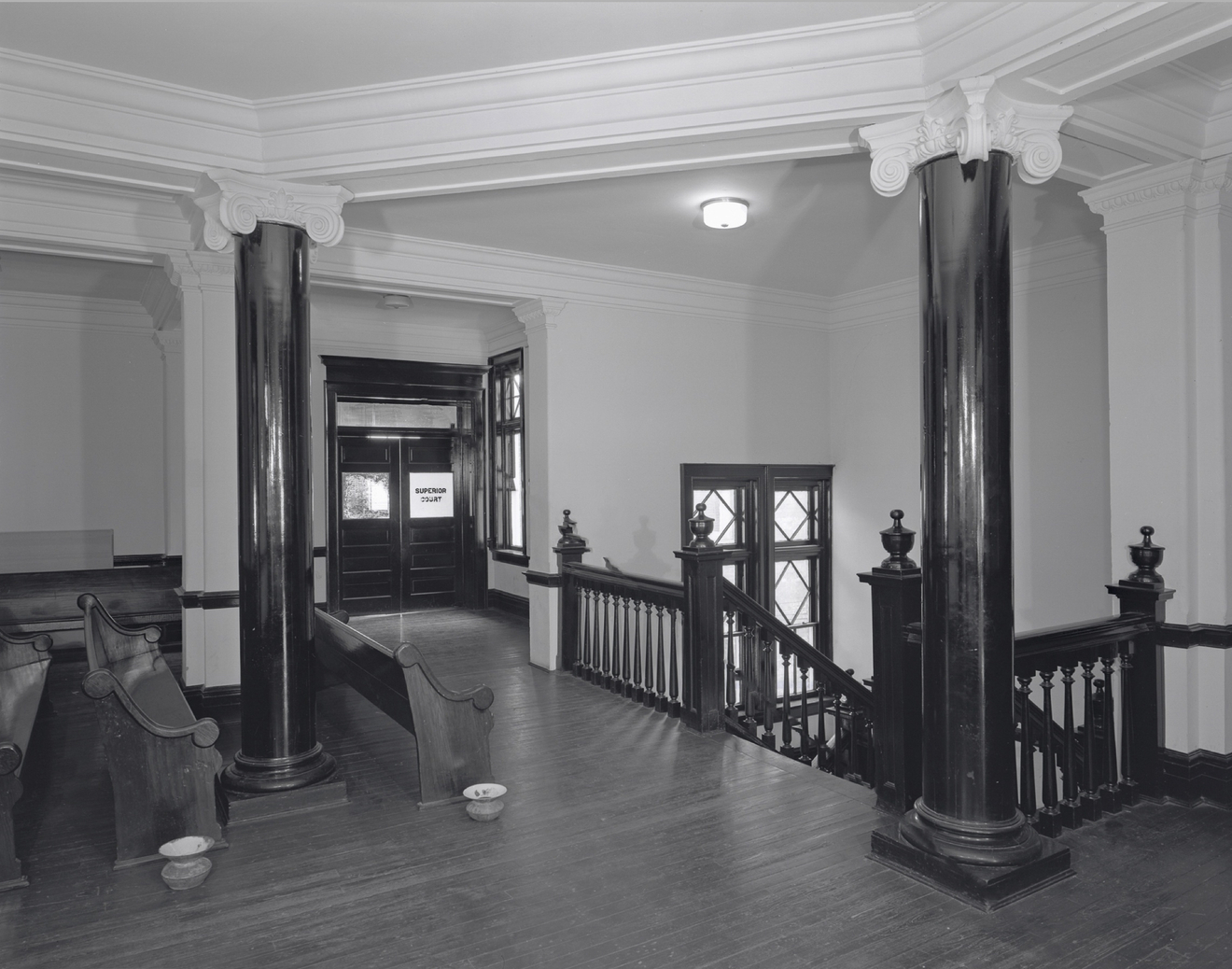 Approach to Superior Courtroom, Morgan County Courthouse, US 441, Madison, GA, 1976