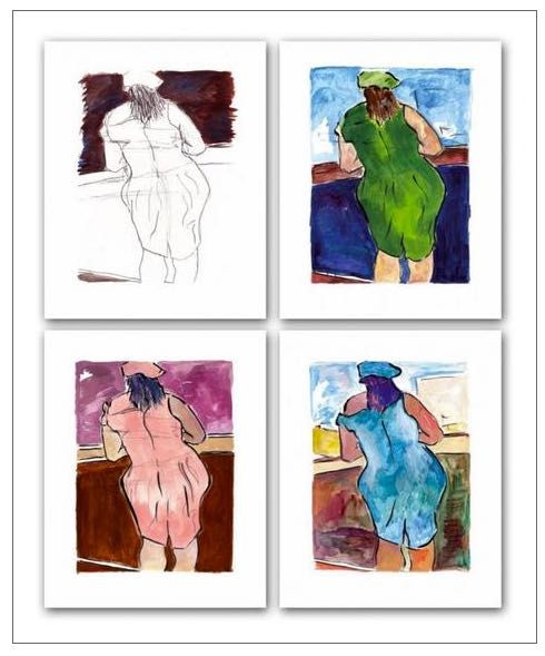 Bob Dylan, Woman In Red Lion Pub (set of 4), 2008